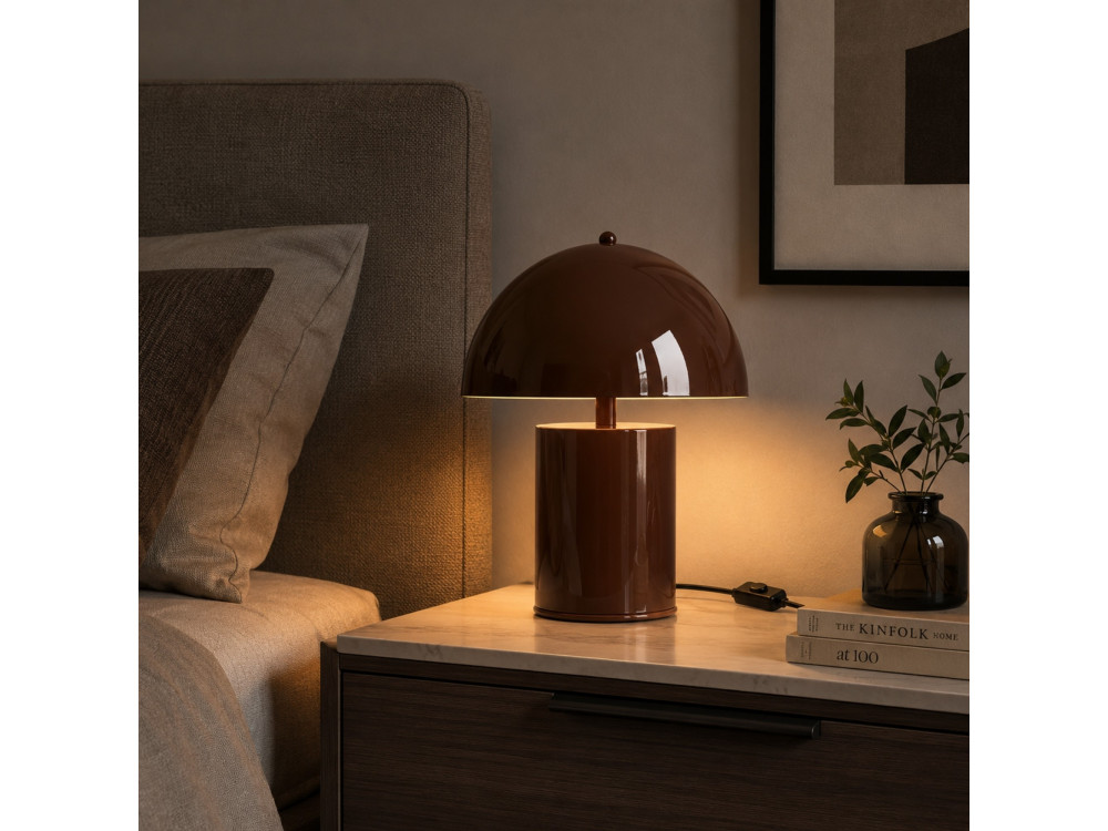 Lampe de table en métal "Pera" - 26 x 26 cm - Marron