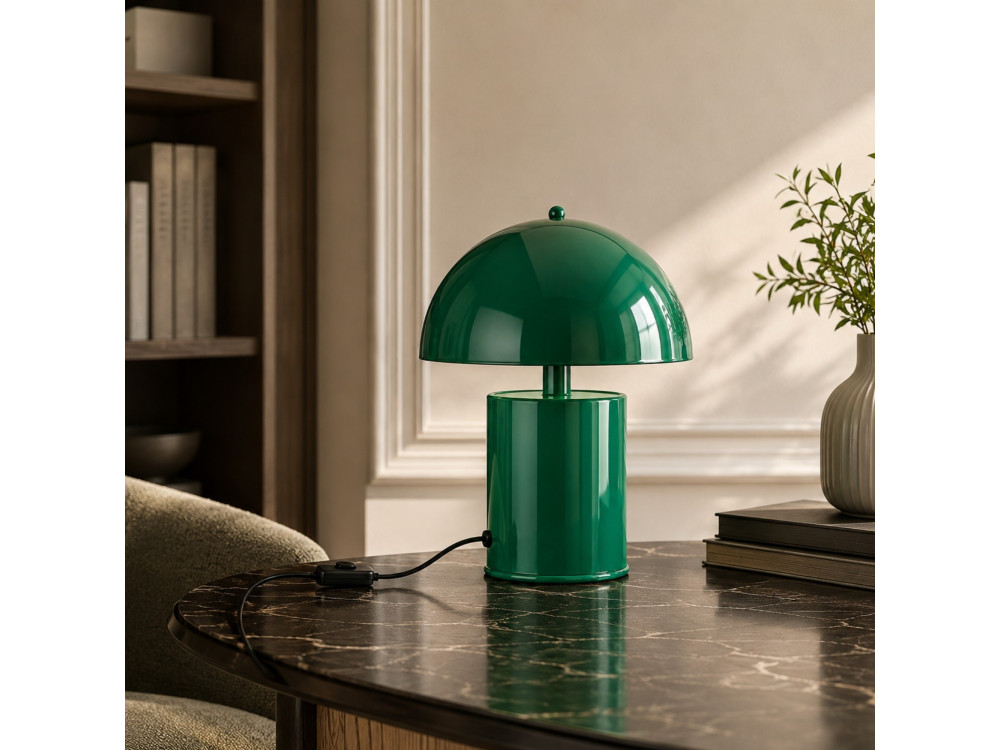 Lampe de table en métal "Pera" - 26 x 26 cm - Vert Foncé