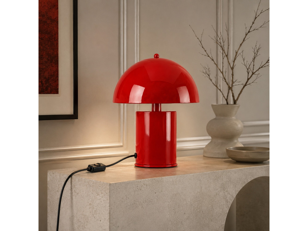 Lampe de table en métal "Pera" - 26 x 26 cm - Rouge