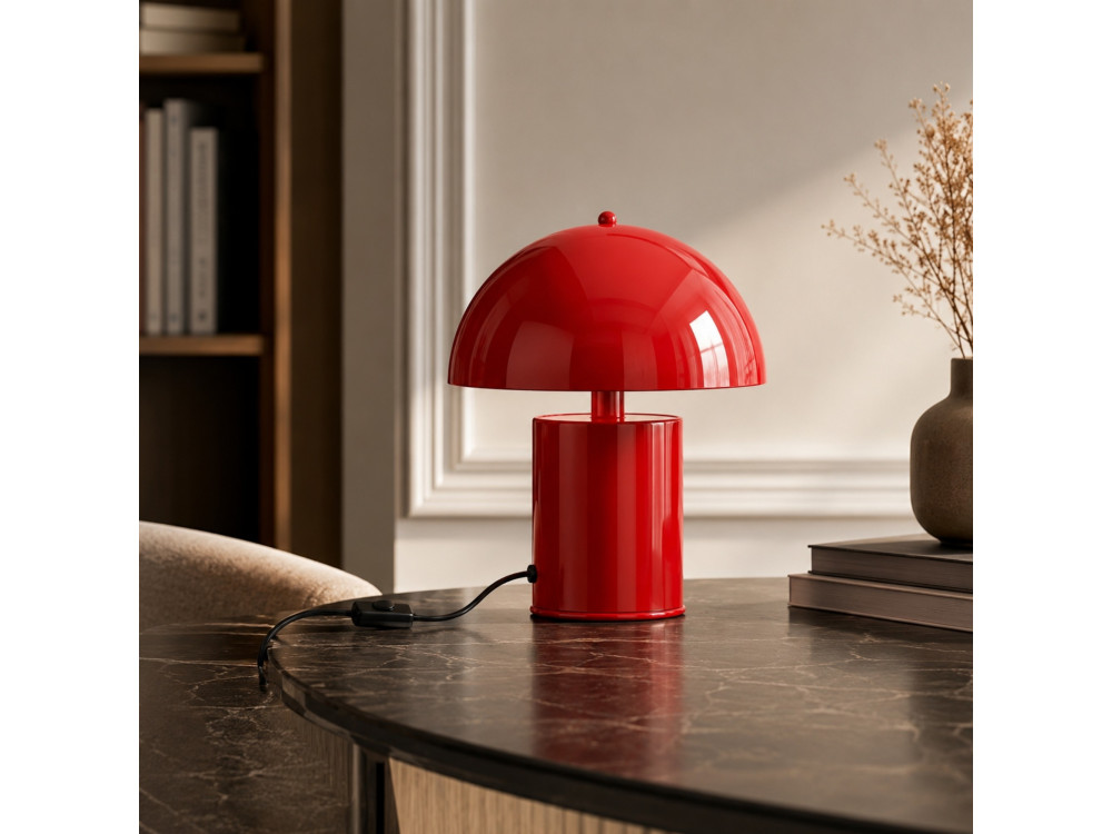 Lampe de table en métal "Pera" - 26 x 26 cm - Rouge