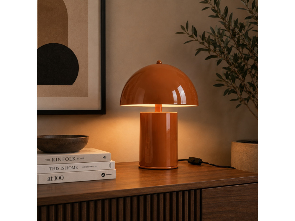 Lampe de table en métal "Pera" - 26 x 26 cm - Orange