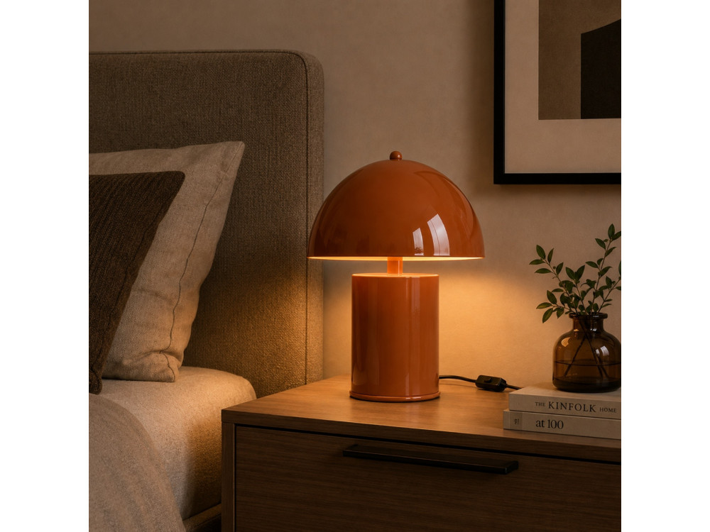 Lampe de table en métal "Pera" - 26 x 26 cm - Orange