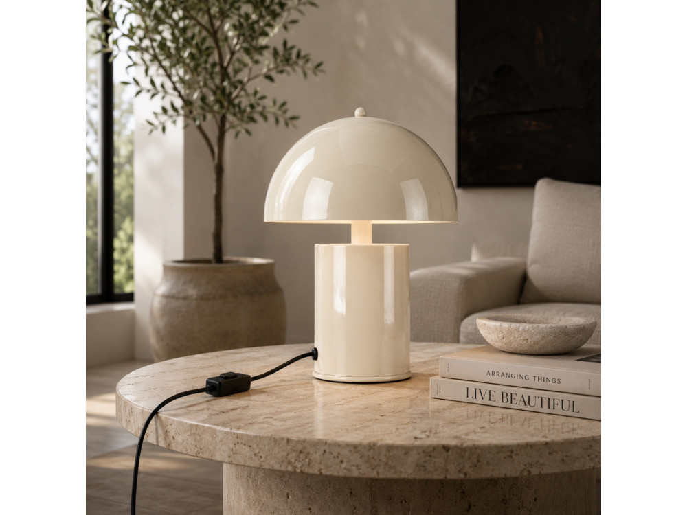 Lampe de table en métal "Pera" - 26 x 26 cm - Beige
