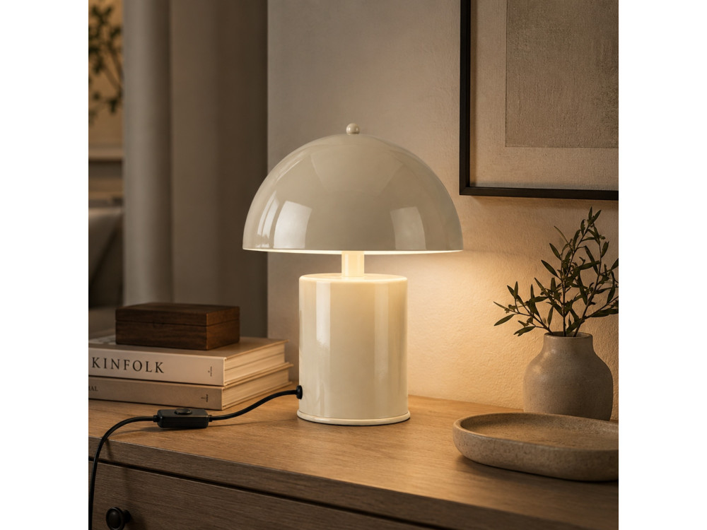 Lampe de table en métal "Pera" - 26 x 26 cm - Beige