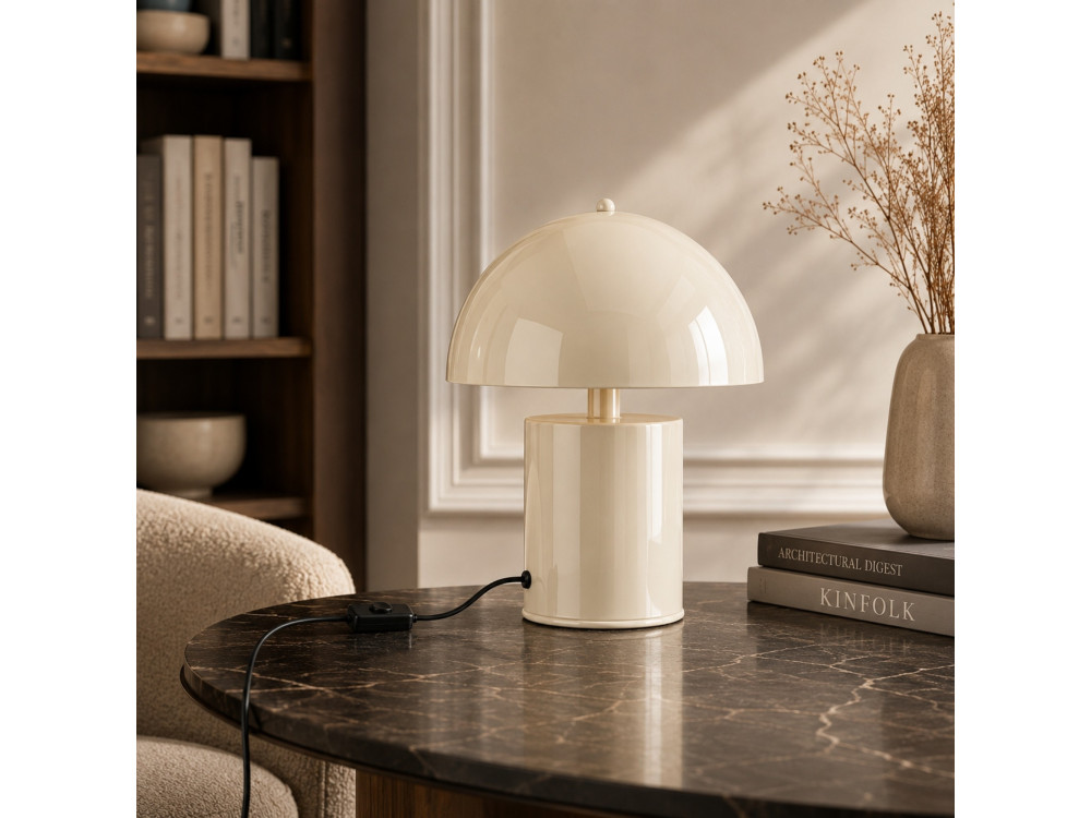 Lampe de table en métal "Pera" - 26 x 26 cm - Beige
