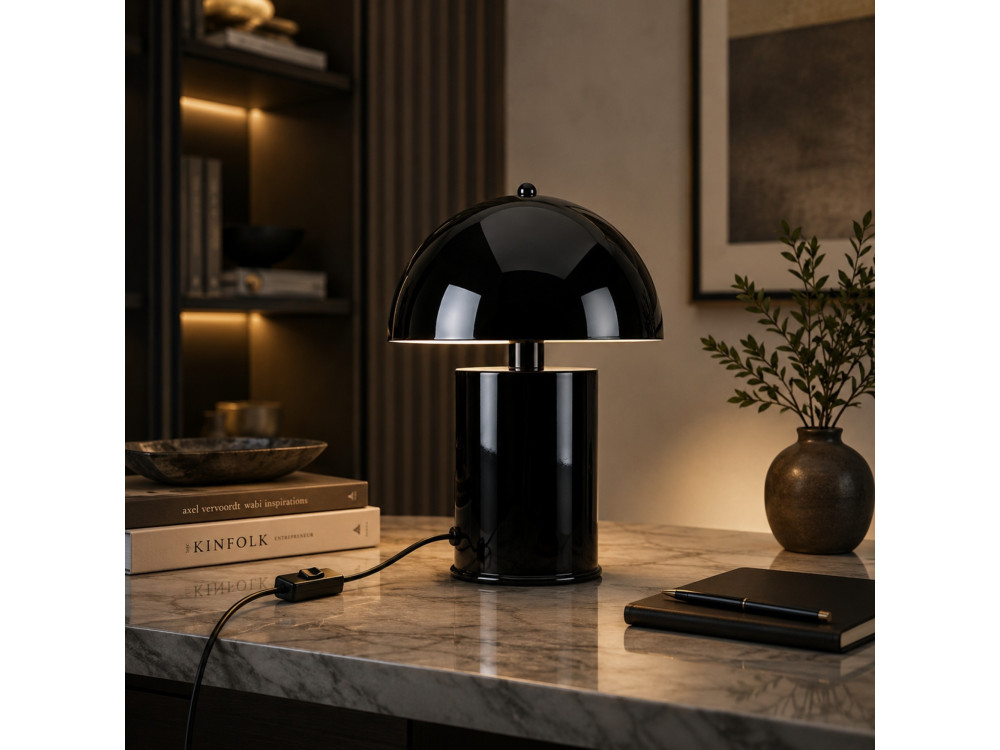 Lampe de table en métal "Pera" - 26 x 26 cm - Noir