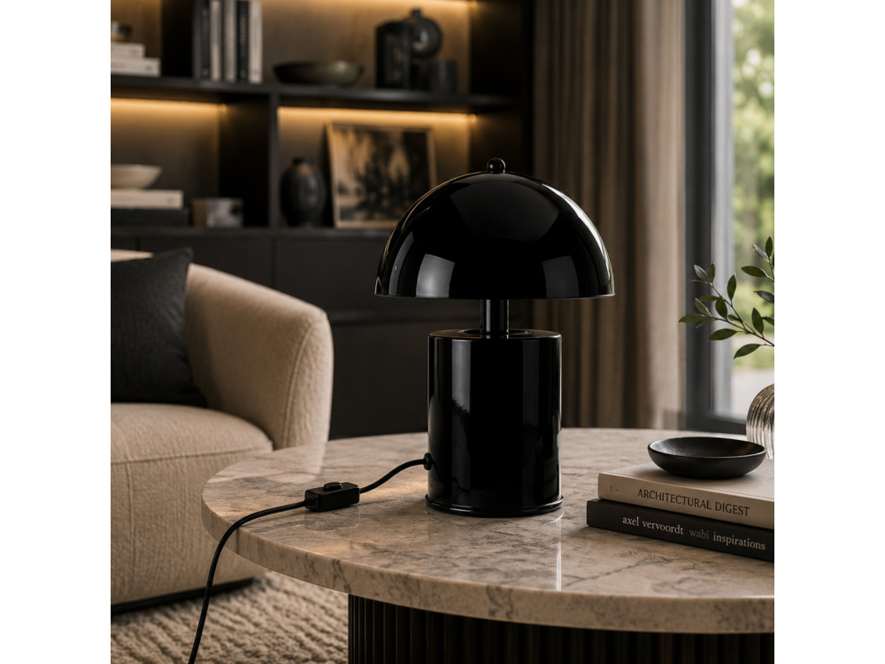 Lampe de table en métal "Pera" - 26 x 26 cm - Noir