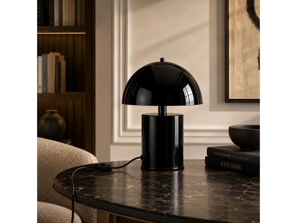 Lampe de table en métal "Pera" - 26 x 26 cm - Noir