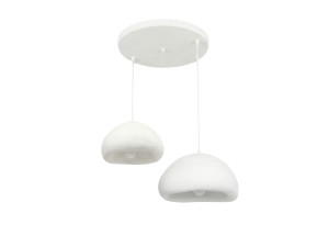 Lustre en métal "Loval" - 70 x 40 cm - Blanc