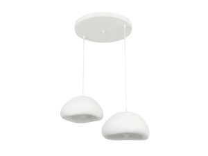 Lustre en métal "Loval" - 74 x 40 cm - Blanc