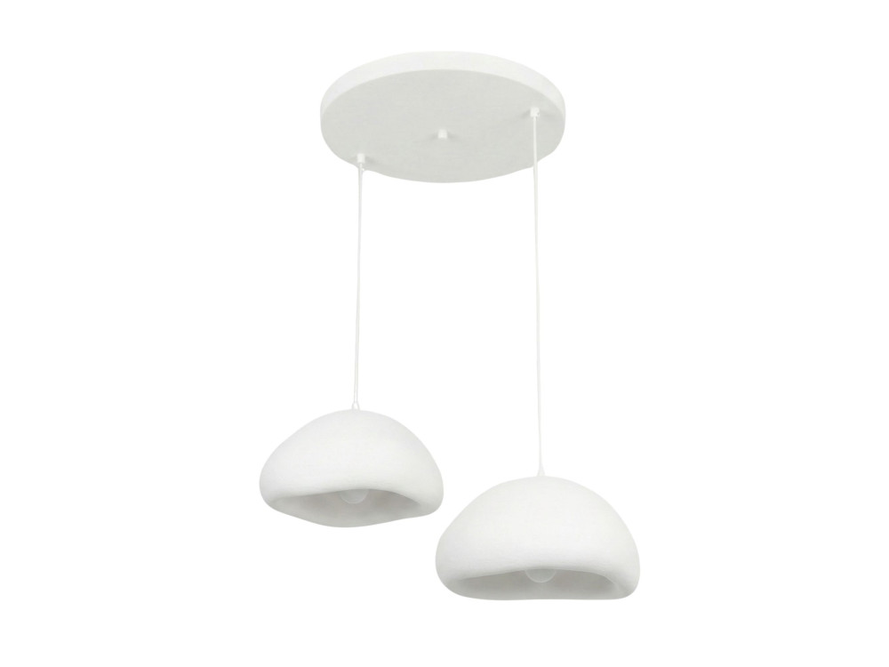 Lustre en métal "Loval" - 74 x 40 cm - Blanc