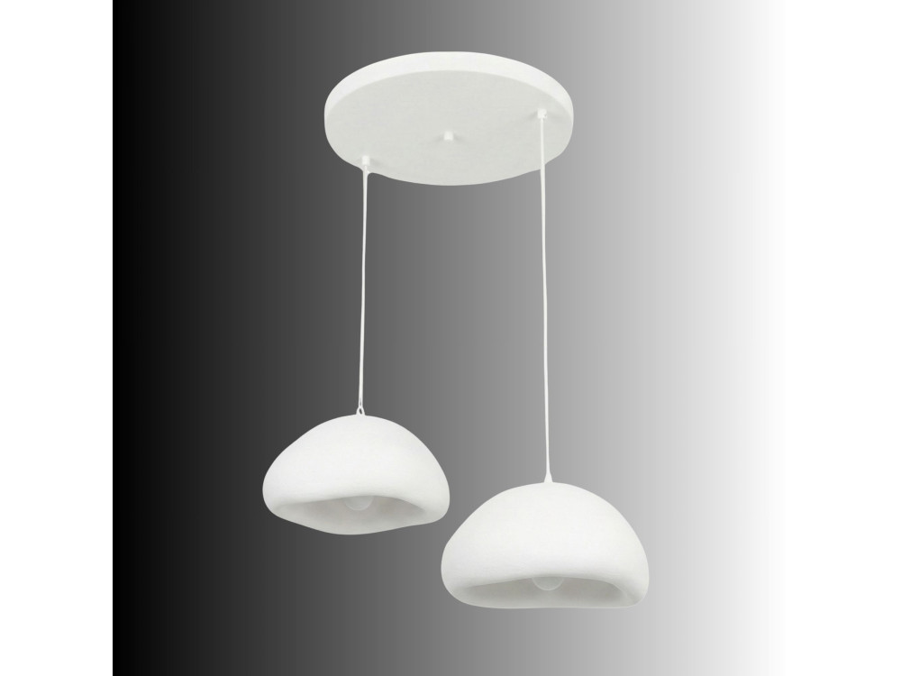 Lustre en métal "Loval" - 74 x 40 cm - Blanc