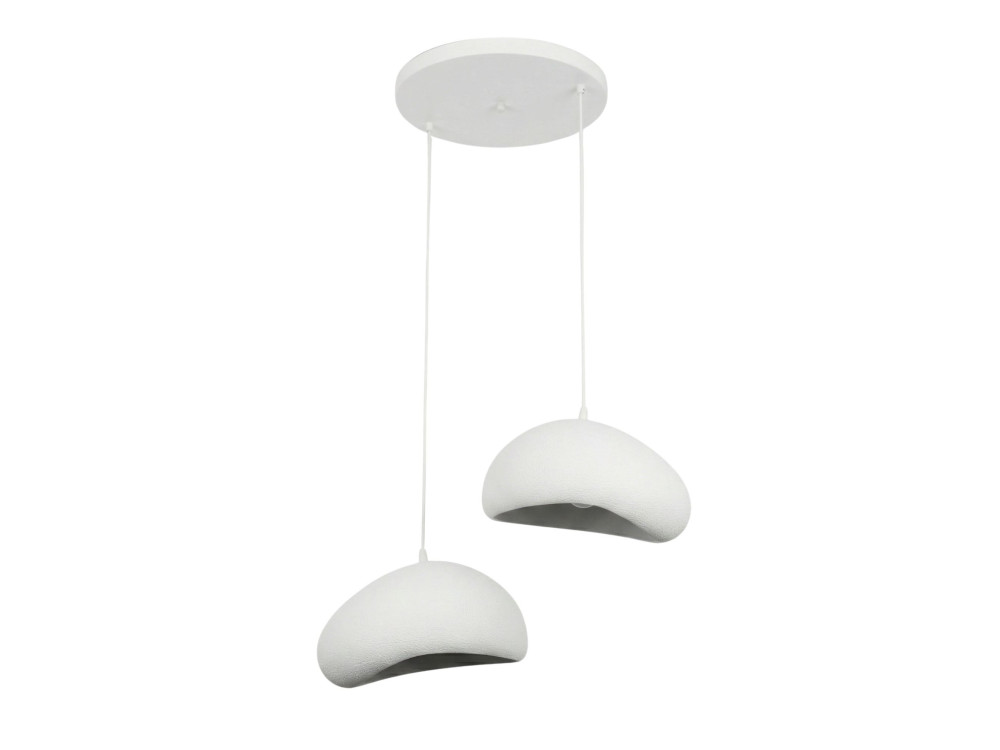 Lustre en métal "Loval" - 45 x 27 cm - Blanc