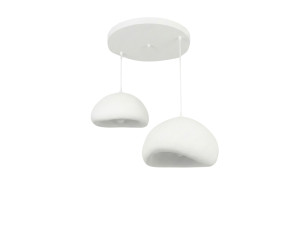 Lustre en métal "Loval" - 89 x 44 cm - Blanc