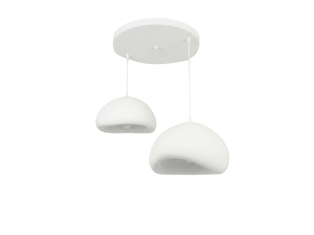 Lustre en métal "Loval" - 89 x 44 cm - Blanc