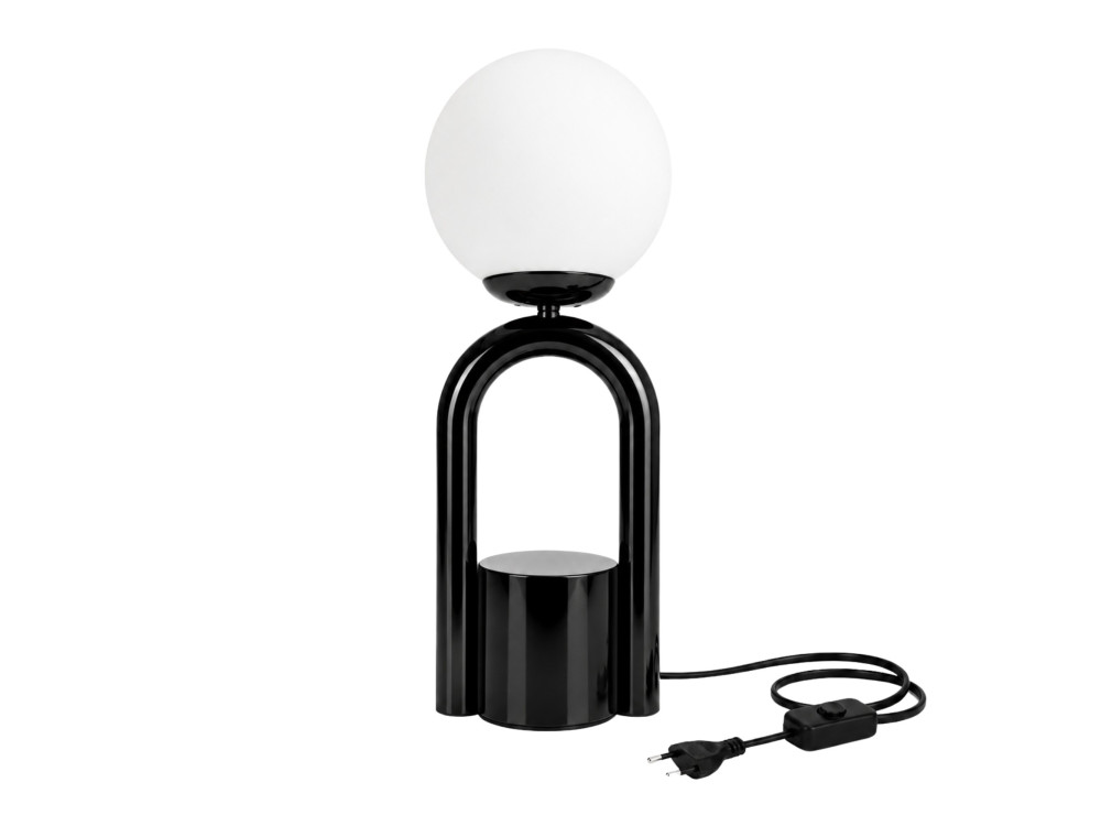 Lampe de table en métal "Loop" - 15 x 15 cm - Noir