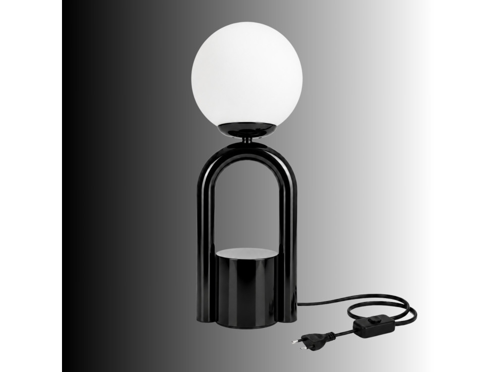 Lampe de table en métal "Loop" - 15 x 15 cm - Noir