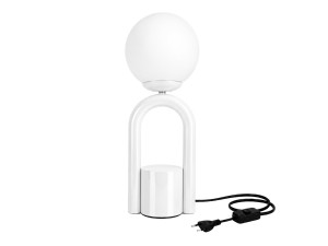 Lampe de table en métal "Loop" - 15 x 15 cm - Blanc