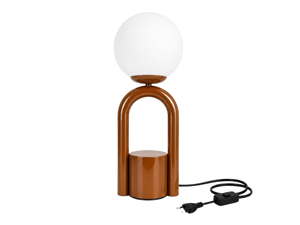 Lampe de table en métal "Loop" - 15 x 15 cm - Marron