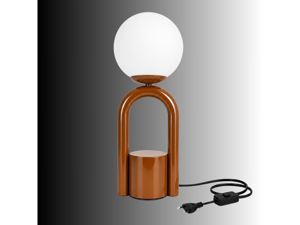 Lampe de table en métal "Loop" - 15 x 15 cm - Marron