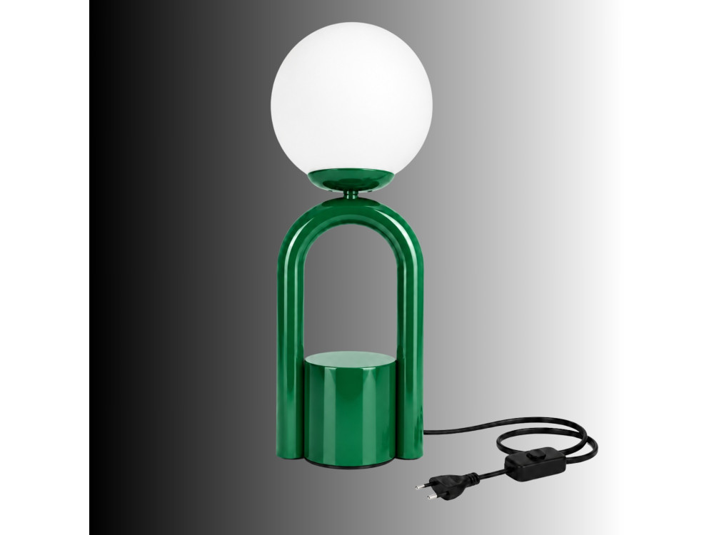 Lampe de table en métal "Loop" - 15 x 15 cm - Vert Foncé