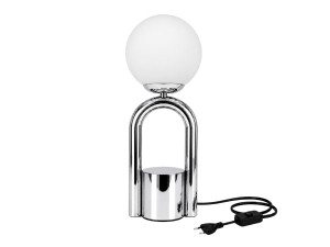 Lampe de table en métal "Loop" - 15 x 15 cm - Chrome