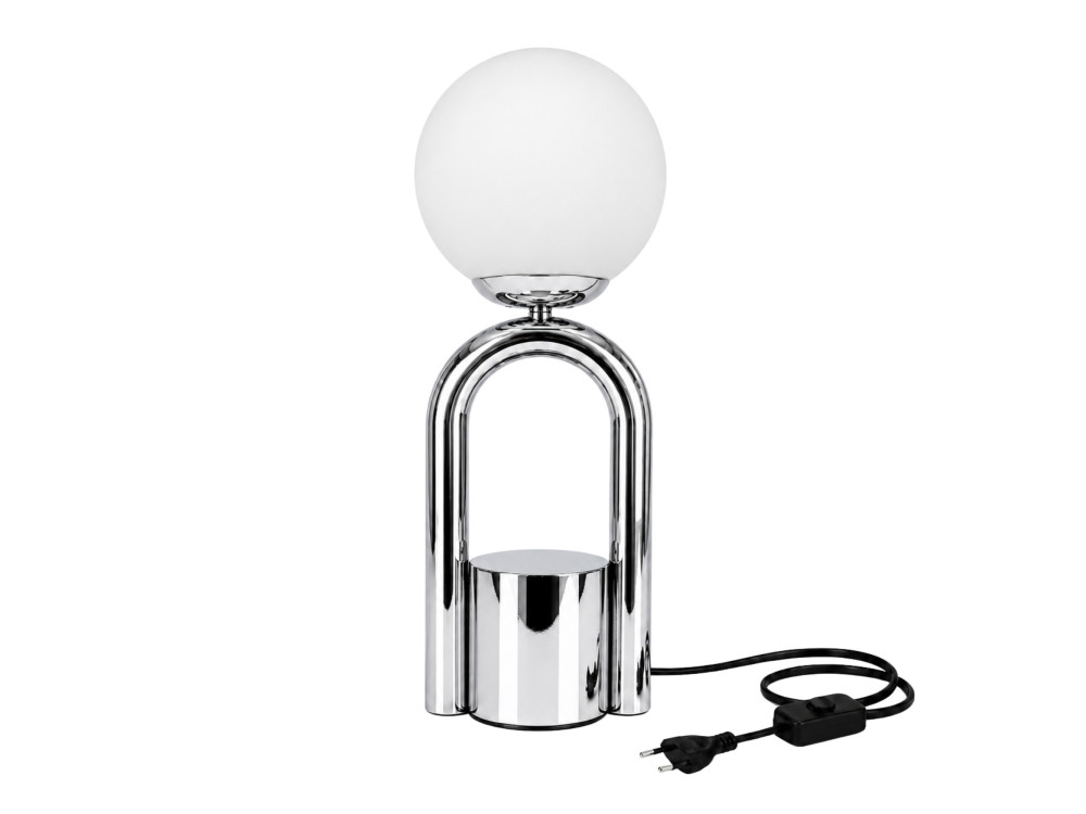 Lampe de table en métal "Loop" - 15 x 15 cm - Chrome
