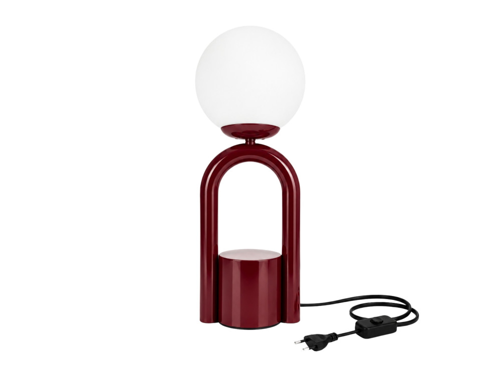 Lampe de table en métal "Loop" - 15 x 15 cm - Bordeaux