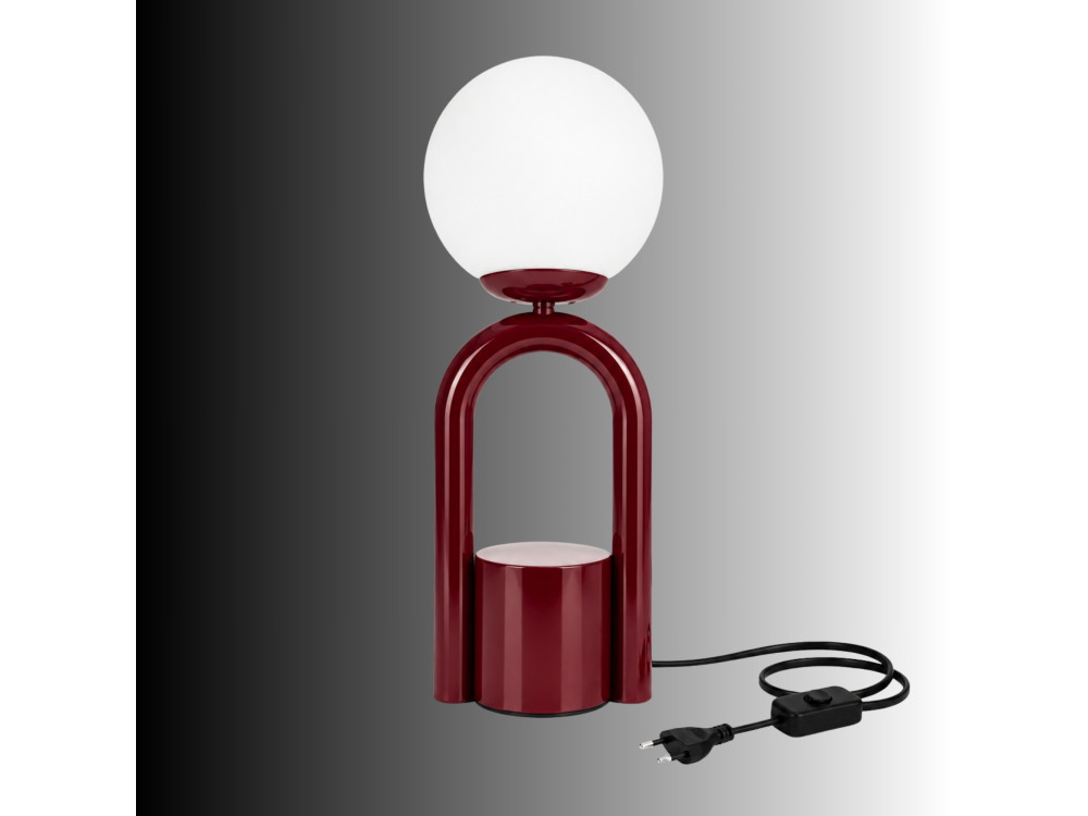Lampe de table en métal "Loop" - 15 x 15 cm - Bordeaux