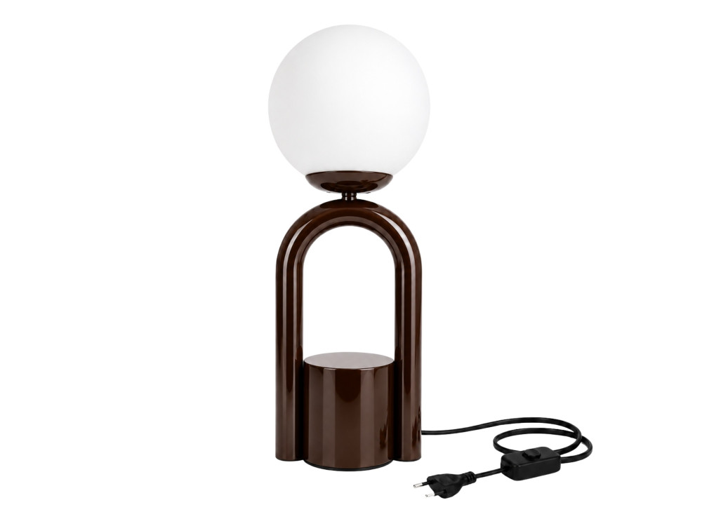Lampe de table en métal "Loop" - 15 x 15 cm - Marron