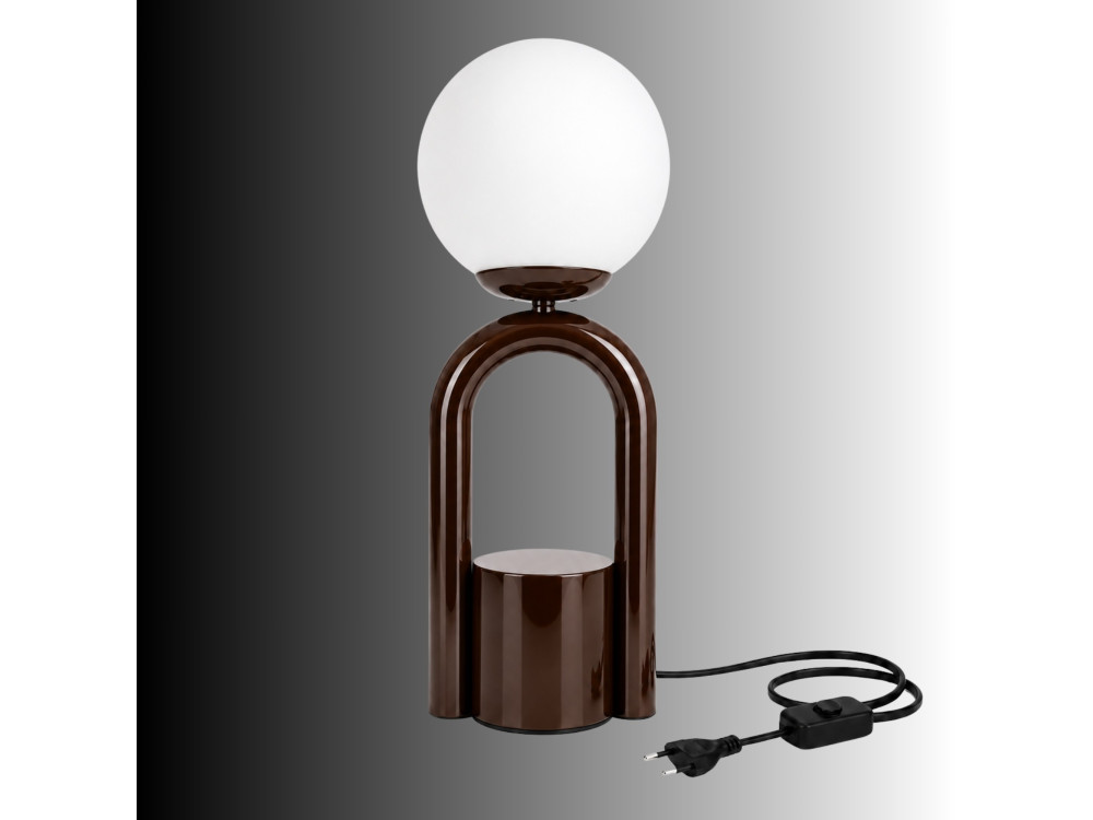 Lampe de table en métal "Loop" - 15 x 15 cm - Marron