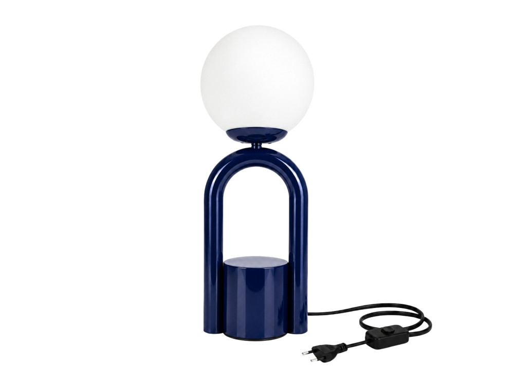 Lampe de table en métal "Loop" - 15 x 15 cm - Bleu