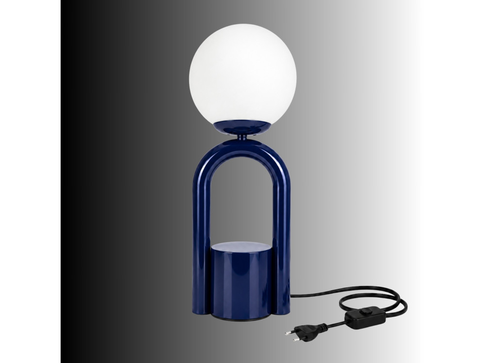 Lampe de table en métal "Loop" - 15 x 15 cm - Bleu