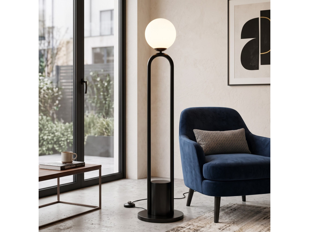 Lampadaire en métal "Loop" - 30 x 30 cm - Noir