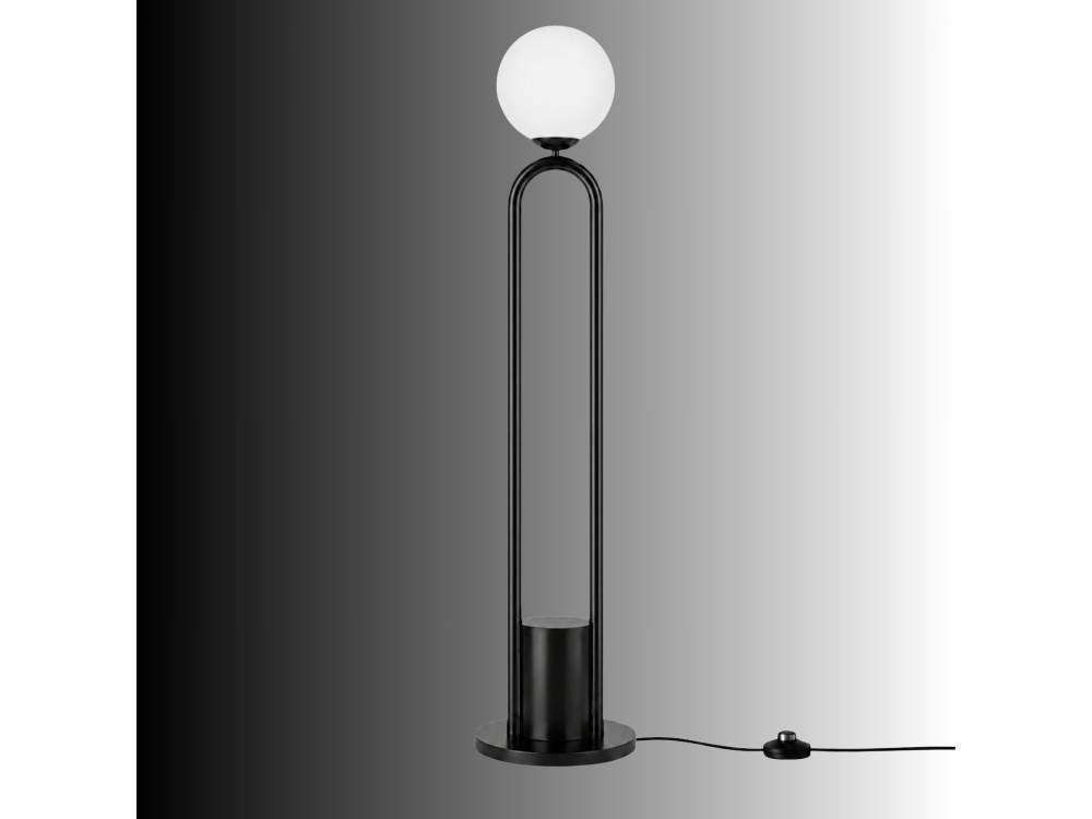 Lampadaire en métal "Loop" - 30 x 30 cm - Noir
