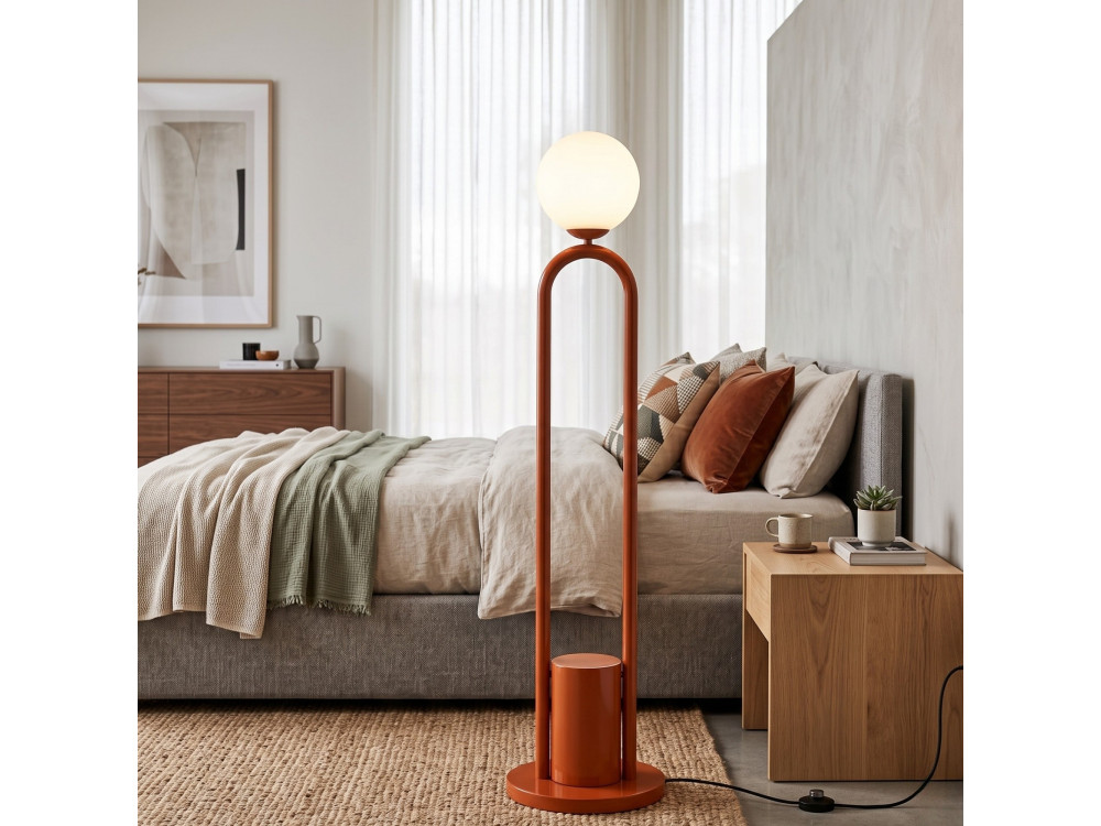 Lampadaire en métal "Loop" - 30 x 30 cm - Marron
