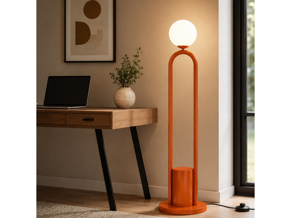Lampadaire en métal "Loop" - 30 x 30 cm - Marron