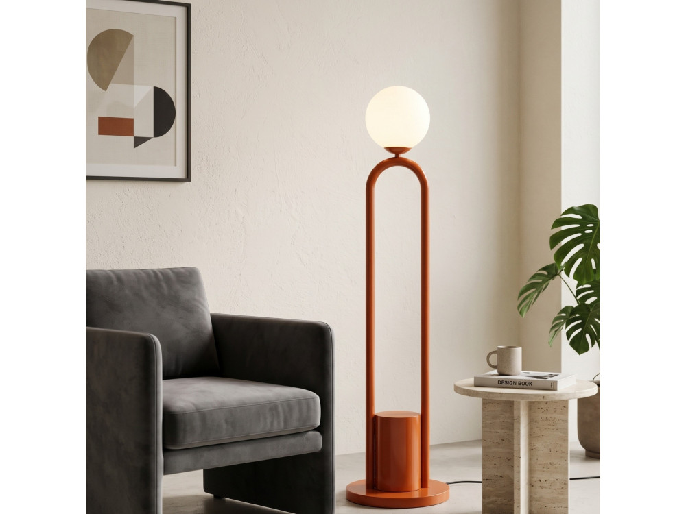 Lampadaire en métal "Loop" - 30 x 30 cm - Marron