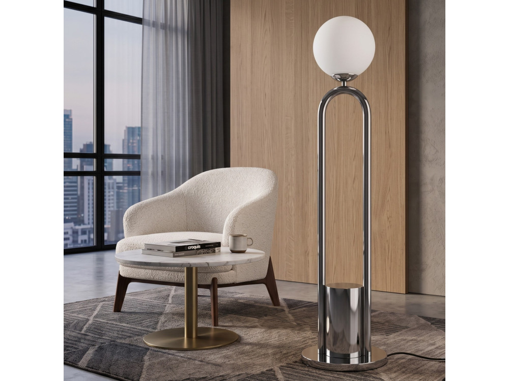 Lampadaire en métal "Loop" - 30 x 30 cm - Gris