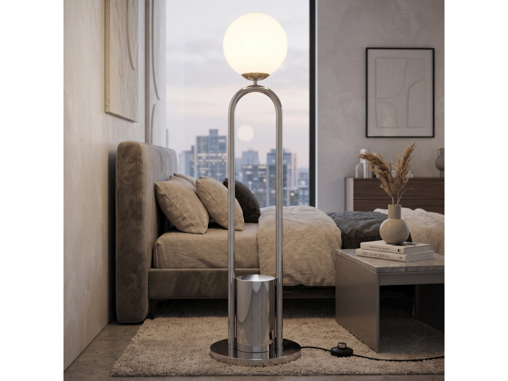 Lampadaire en métal "Loop" - 30 x 30 cm - Gris