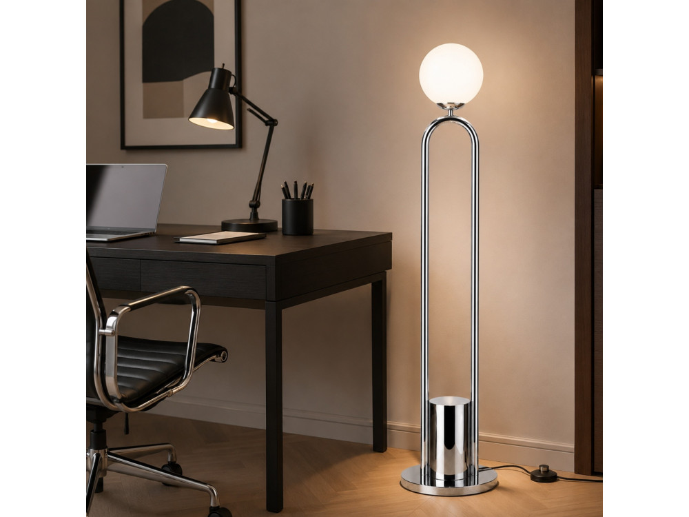 Lampadaire en métal "Loop" - 30 x 30 cm - Gris
