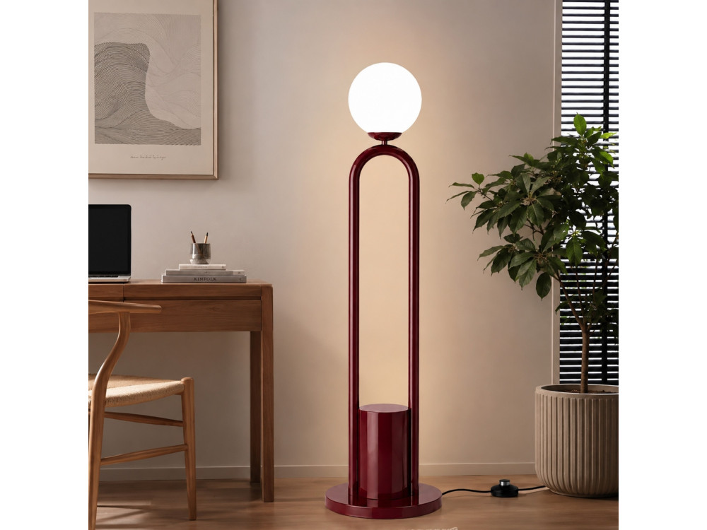 Lampadaire en métal "Loop" - 30 x 30 cm - Rouge