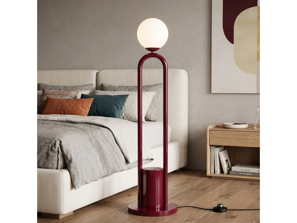 Lampadaire en métal "Loop" - 30 x 30 cm - Rouge