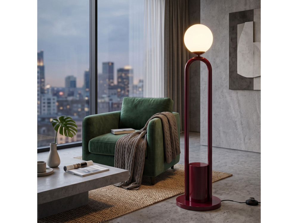Lampadaire en métal "Loop" - 30 x 30 cm - Rouge
