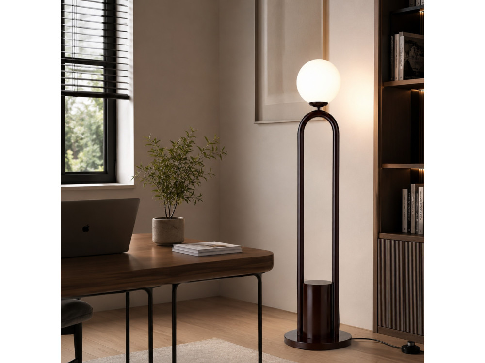 Lampadaire en métal "Loop" - 30 x 30 cm - Marron