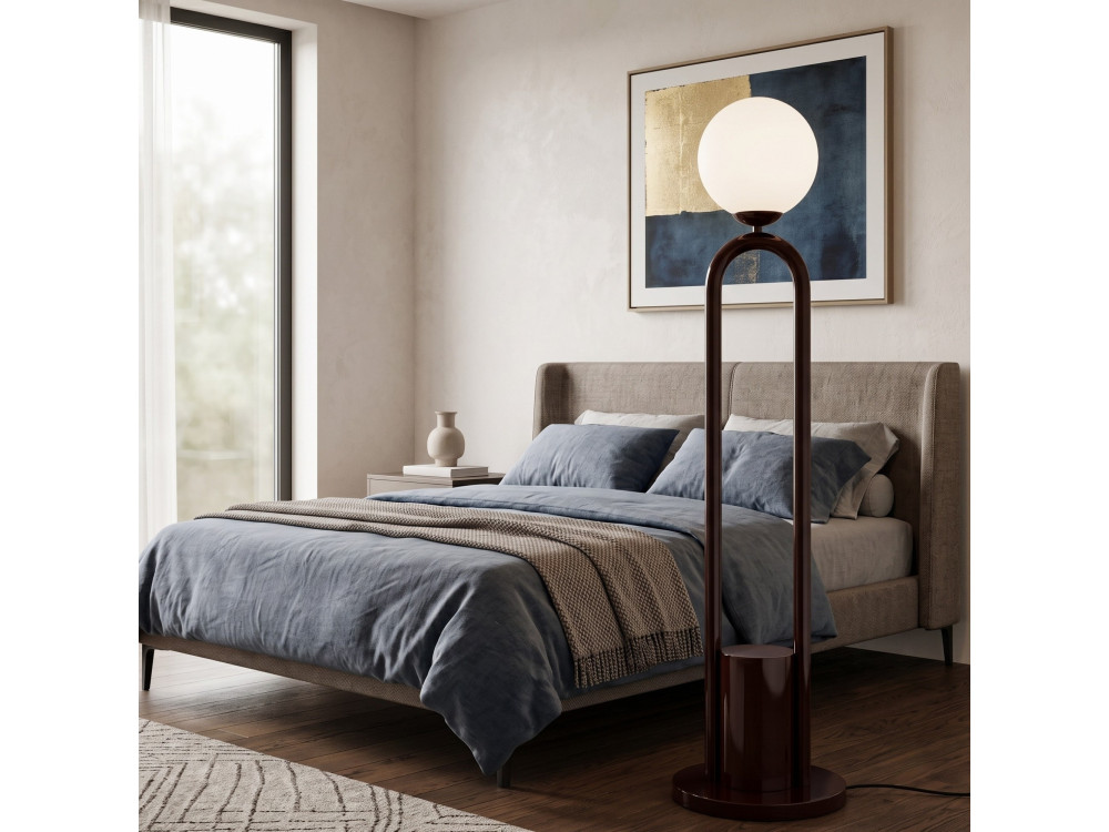 Lampadaire en métal "Loop" - 30 x 30 cm - Marron