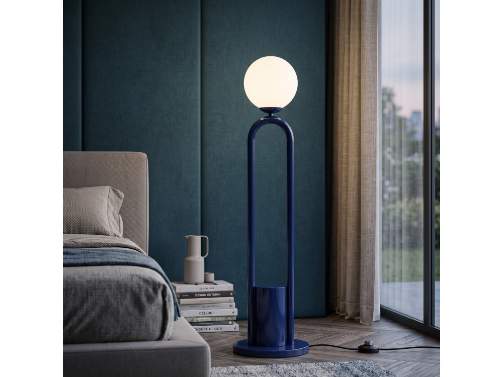Lampadaire en métal "Loop" - 30 x 30 cm - Bleu