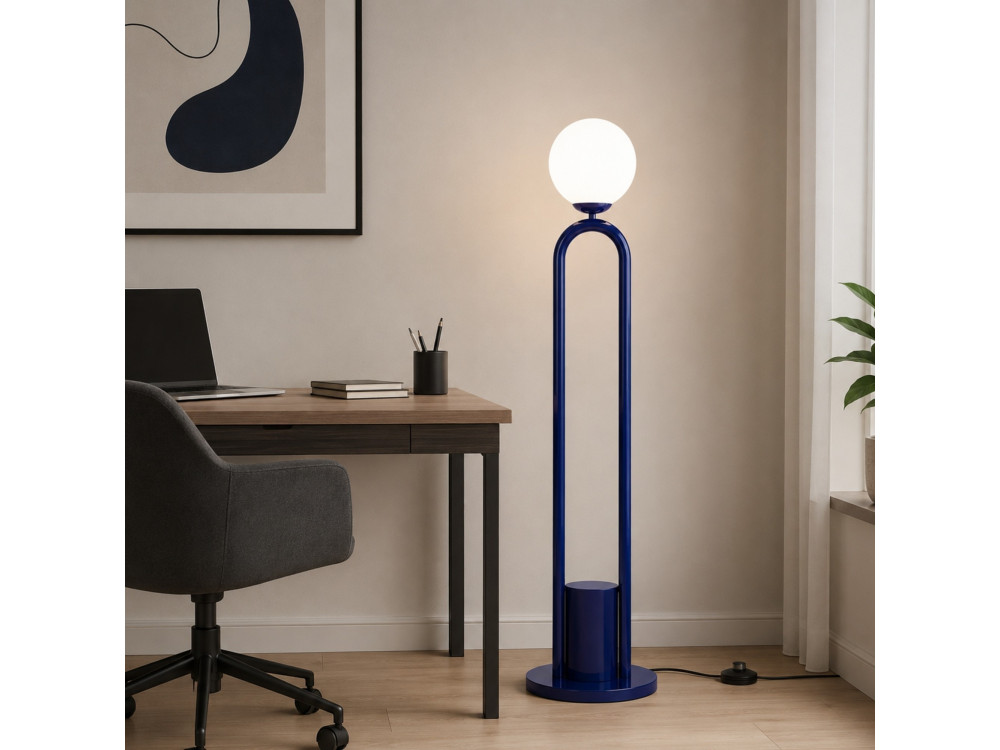 Lampadaire en métal "Loop" - 30 x 30 cm - Bleu