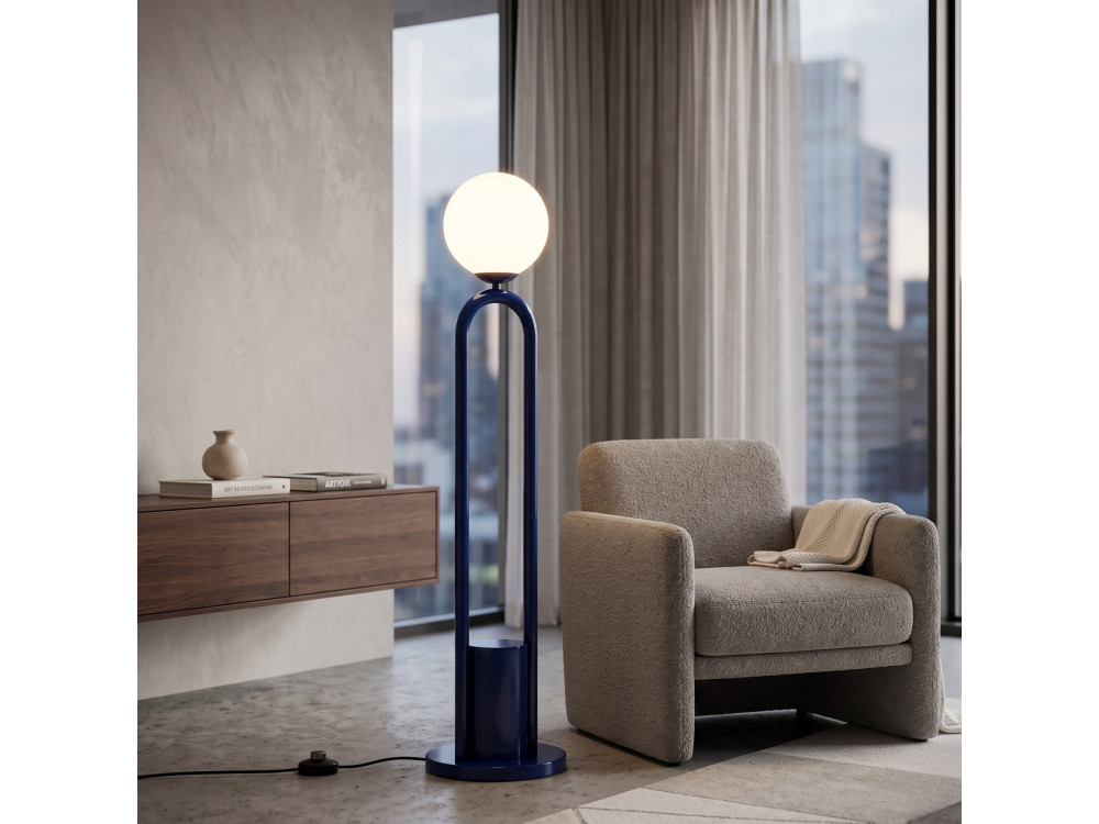 Lampadaire en métal "Loop" - 30 x 30 cm - Bleu