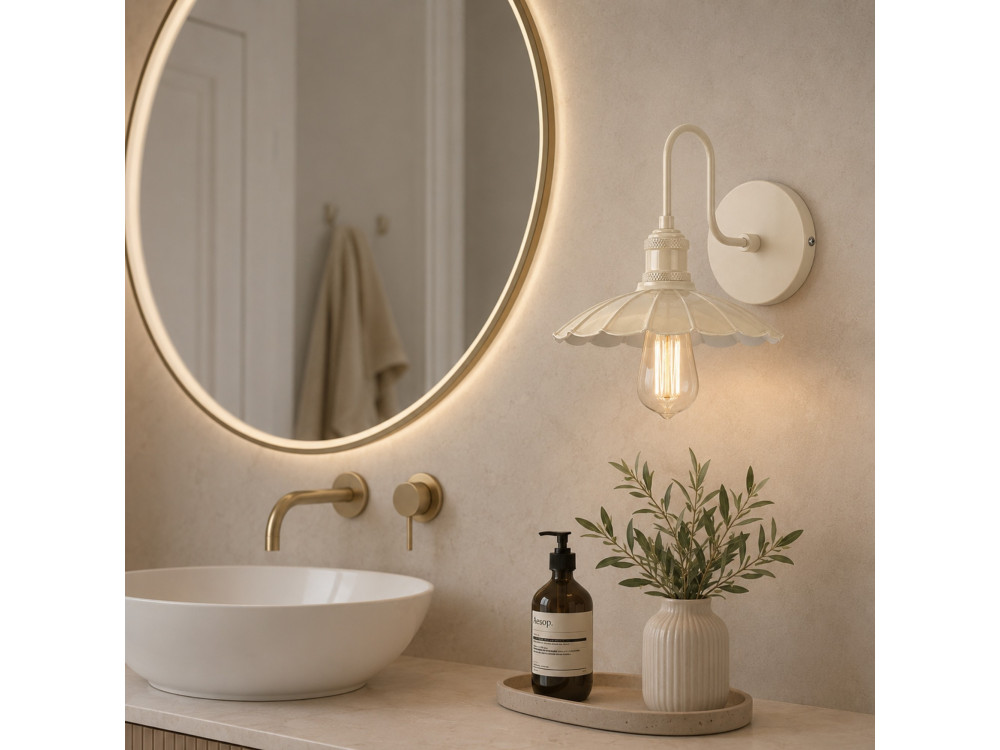 Applique murale en métal "Volan" - 25 x 30 cm - Beige